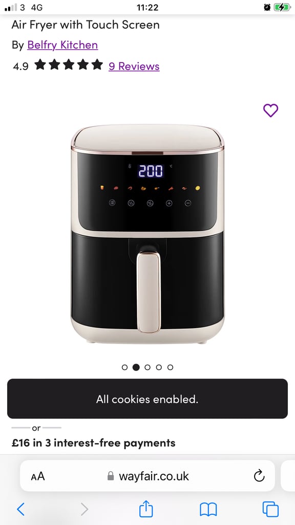 image for BRAND NEW TOUCH SCREEN DIGITAL 5.5 LITRE AIR FRYER  ONLY £25 !