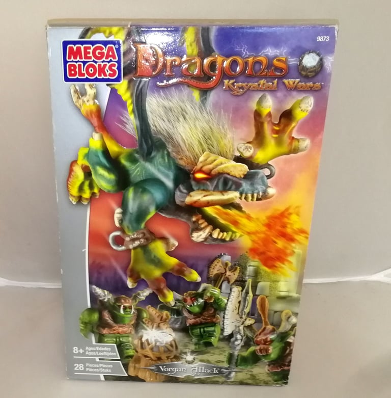 Mega Bloks Dragons Krystal Wars 9873 Vorgan Attack With Extra Vorgan Figure