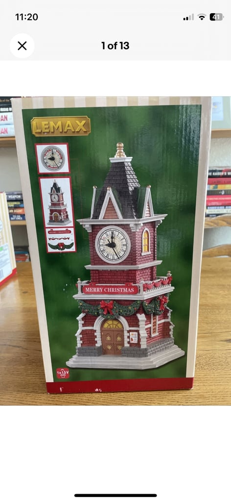 RARE Lemax Christmas Village Tannenbaum Clock Tower Battery Operated 05679 NEW