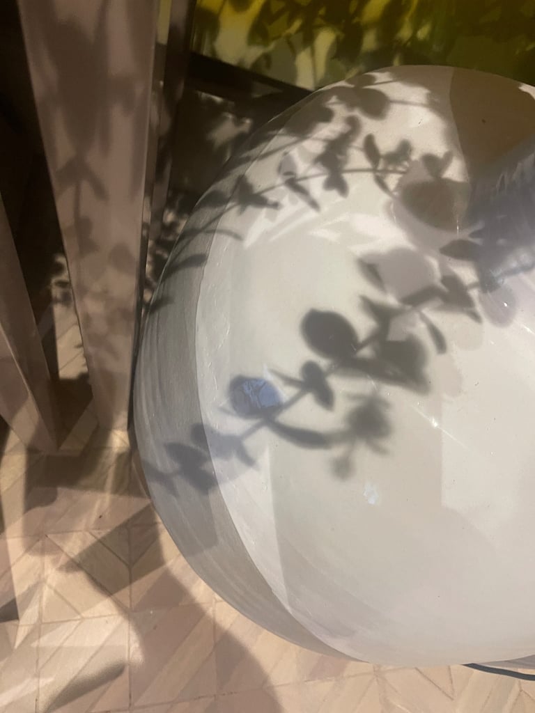 Massive Oversized Decorative Grey & White Wave Ceramic Vase 