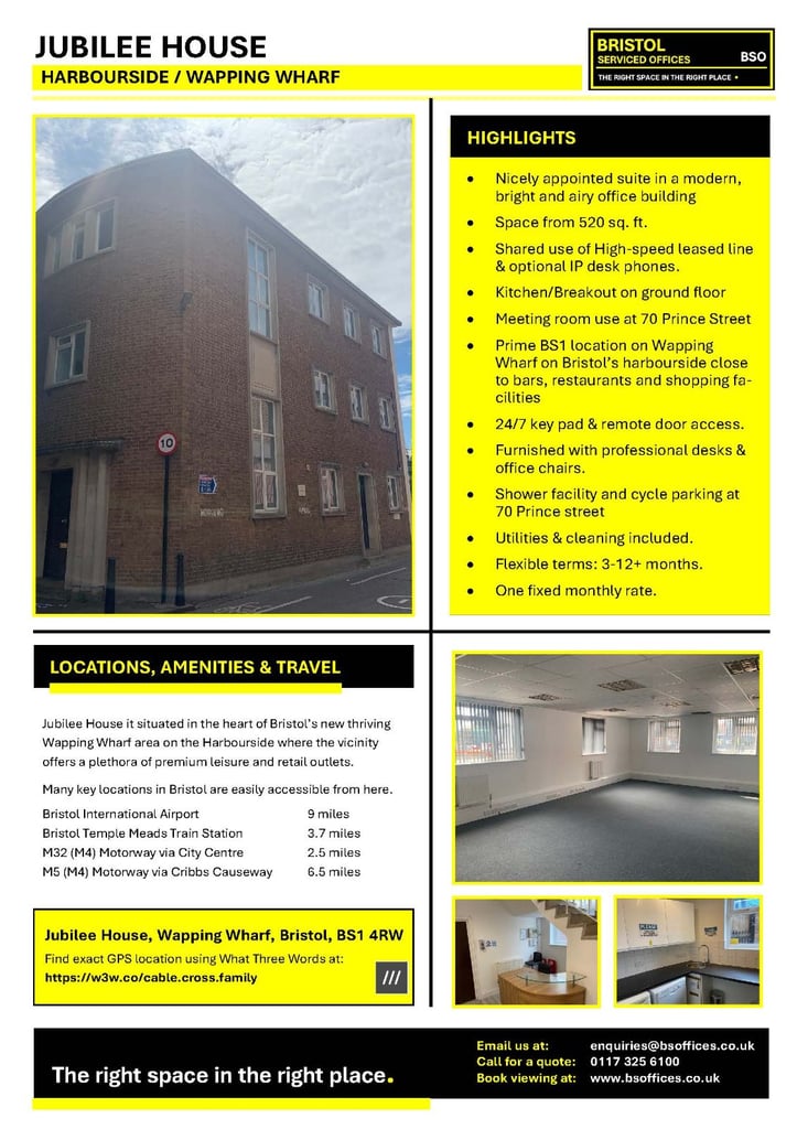 Harborside Wapping Wharf FF 10 desk serviced office available