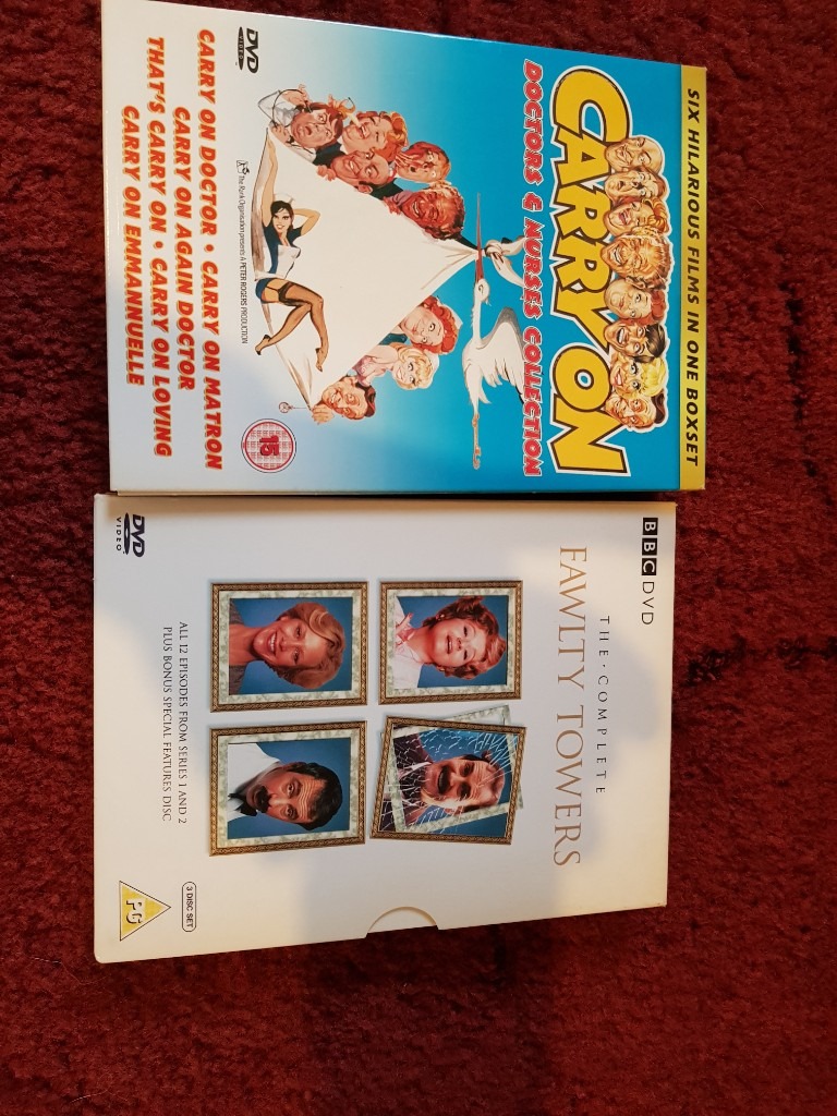 Comedy Dvd's. Fawlty Towers/Carry on Box Sets. Collection Only