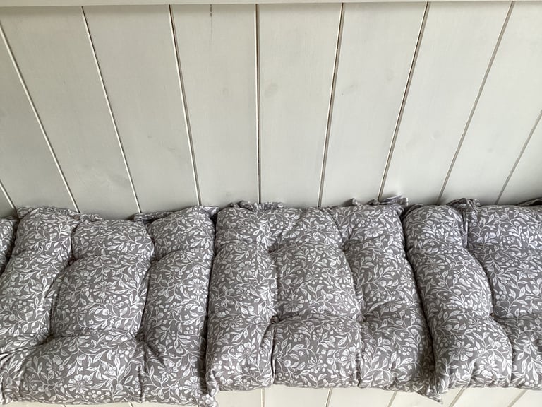 Solid pine monks bench with storage and cushions 