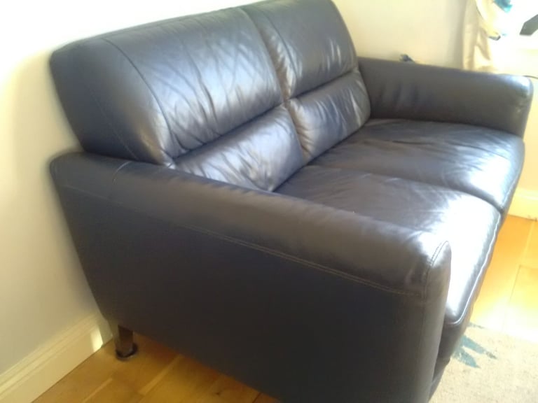 2 X two seater Italian leather sofas