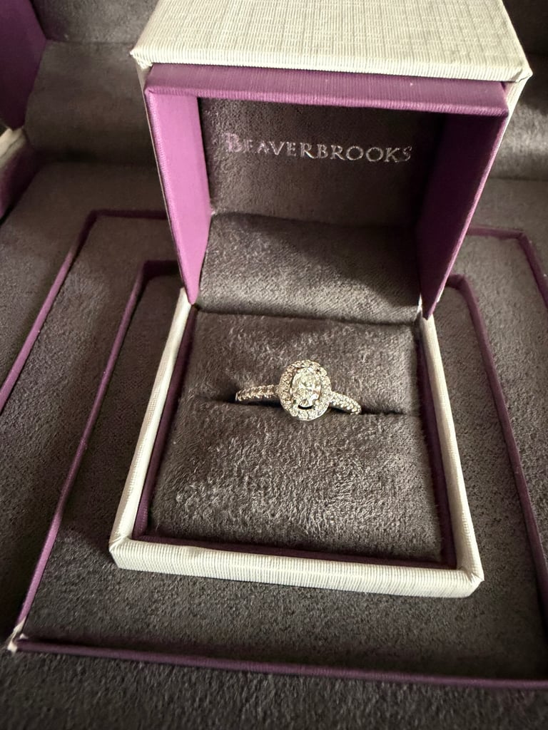 Diamond Oval Cut Halo Engagement Ring