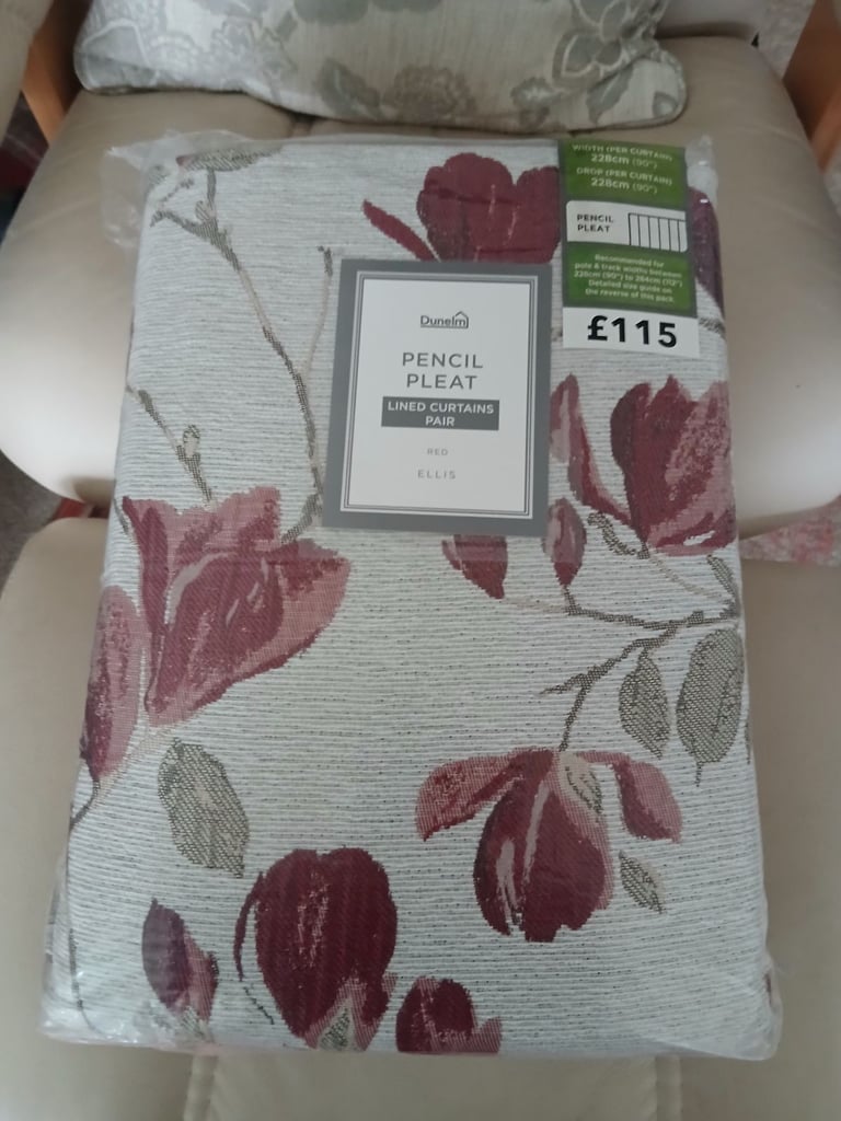 Dunelm Ellis Curtains 90x90 New