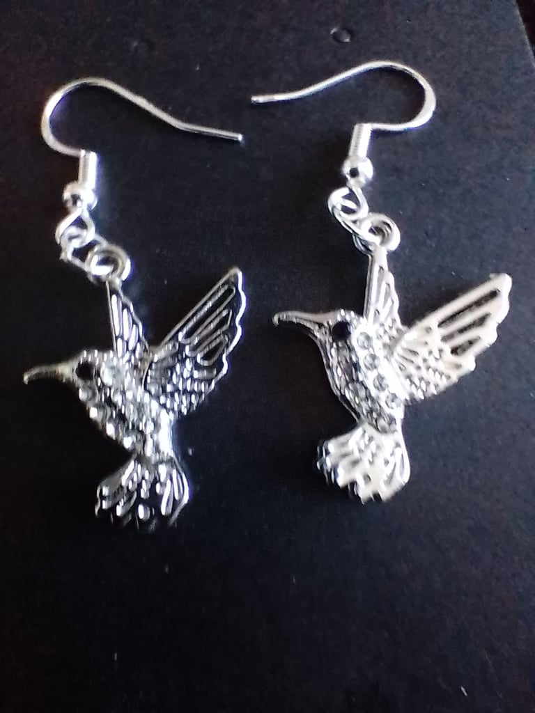 image for Earrings 925 silver,New silver hummingbird 