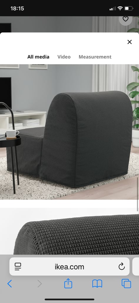 IKEA Lycksele futon style chair bed , dark grey 