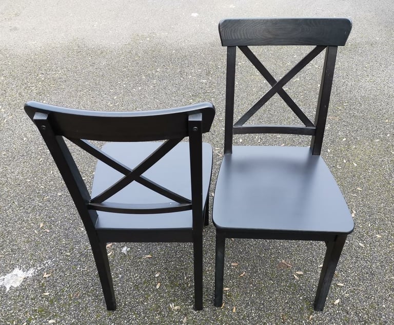 image for 2 IKEA Ingolf Black Chairs FREE DELIVERY 075