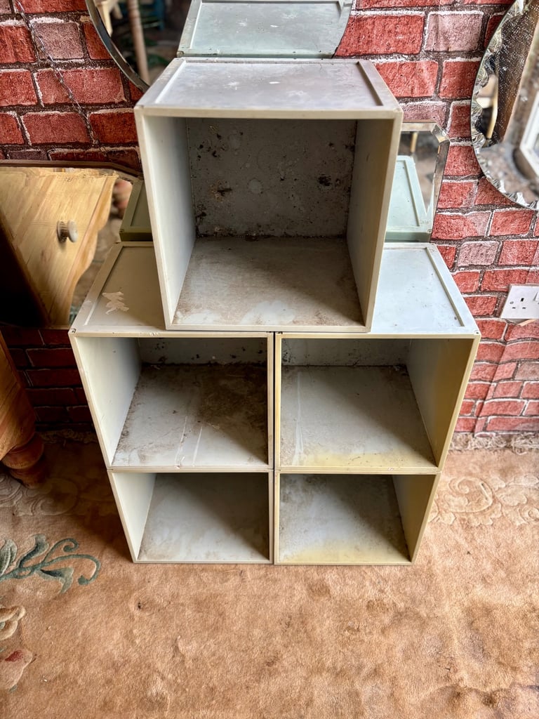 5 Vintage JAEGER plastic stacking shop display boxes/crates./storage