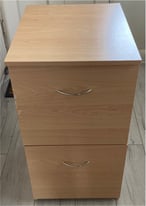 2 drawer file cabinet, light wood colour from IKEA.