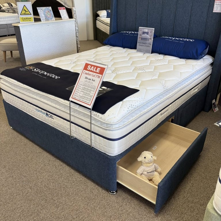image for Stylish DIVAN 5FT King Size Bed Base >> With Mattress + Storage Drawers >> Huge 20% Off >>>>>