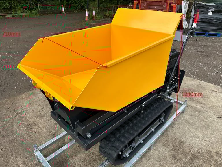 Brand New 500KG Petrol High Tip Track Dumper barrow  *VIDEO * Key Start 