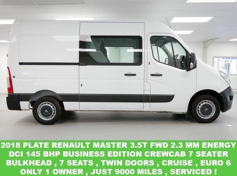 2018 RENAULT MASTER 3.5T FWD 2.3 MM ENERGY DCI 145 BUSINESS CREWCAB