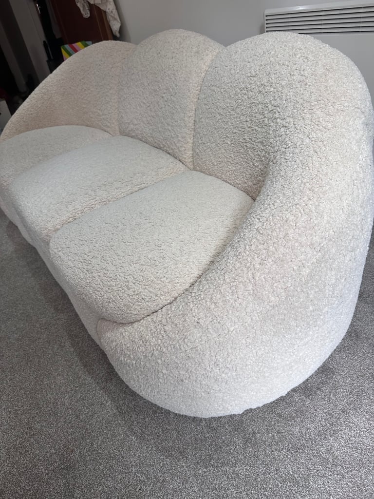 Boucle Cream cloud 3 seater sofa couch used