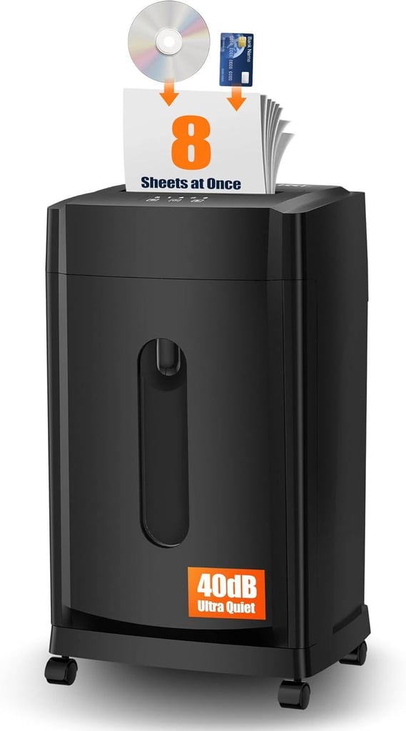 image for new in packaging - 40dB Ultra Quiet Micro Cut Shredder with 30L Pull-Out Large Bin & Casters.