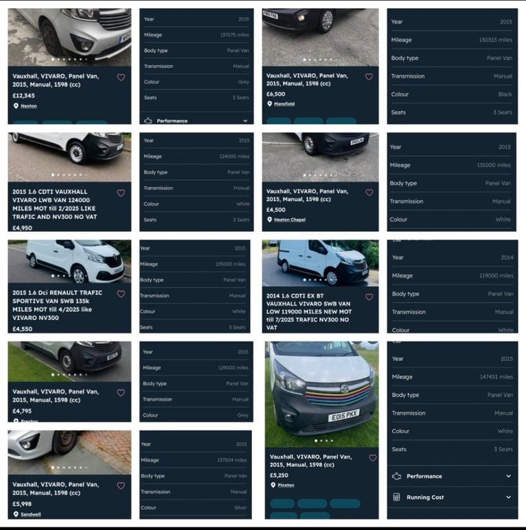 Vauxhall, VIVARO, Camper van, Panel Van, 8 seater Mini Bus  2015, Manual, 1598 (cc)