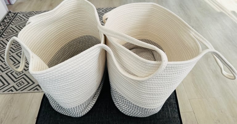 image for SET OF 2 woven storage baskets (£20 for both)