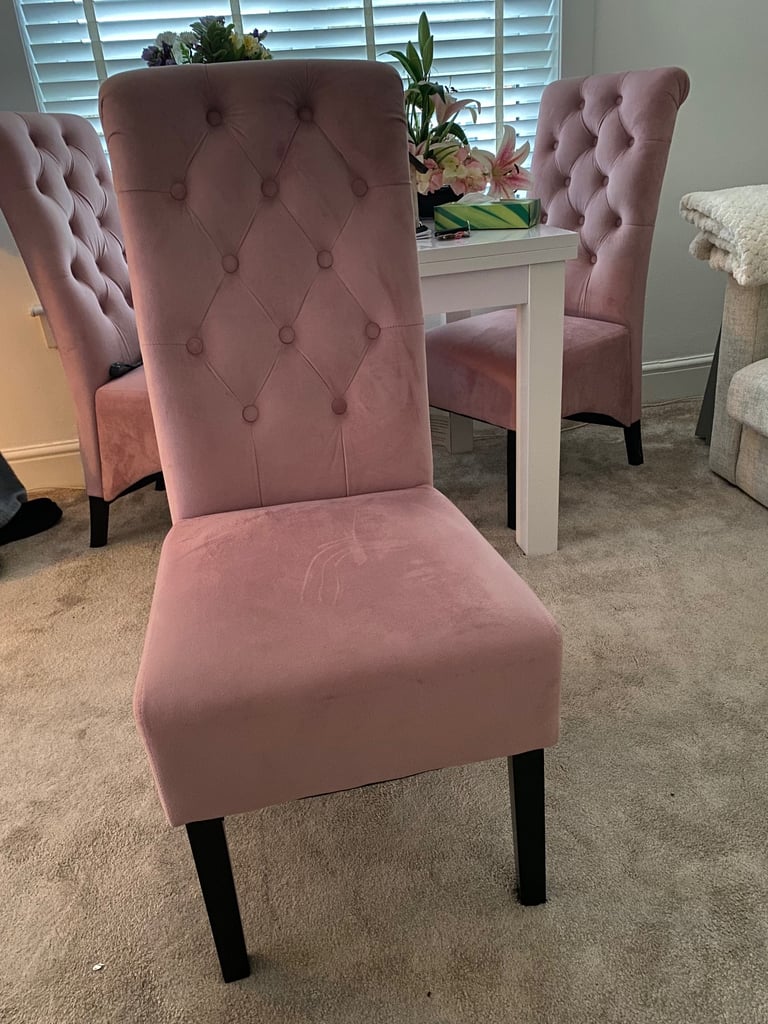 4 pink knocker back chairs for sale 