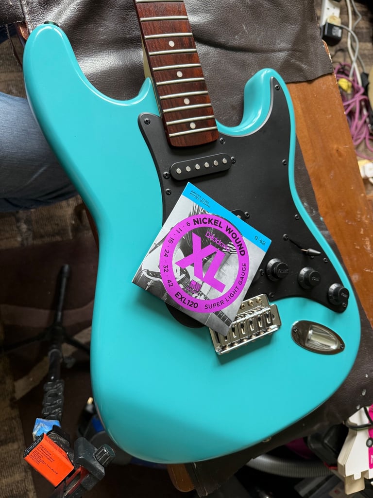 Custom Stratocaster electric guitar professionally setup & new strings 
