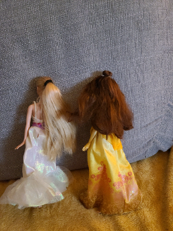 Rapunzel and belle dolls