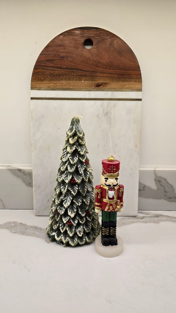 image for Christmas tree and nutcracker candle decorations