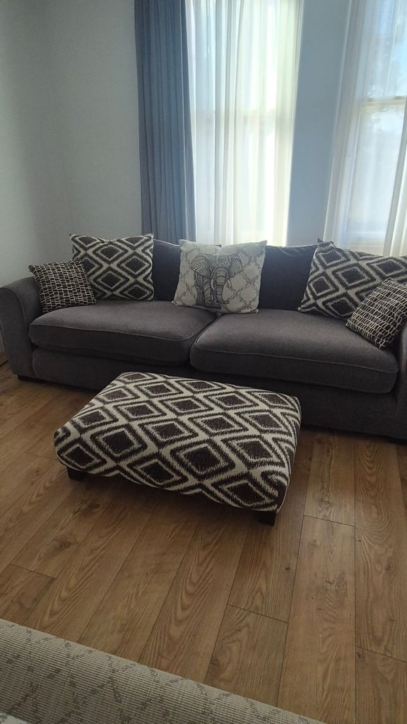 4 seater Sofa with footstall