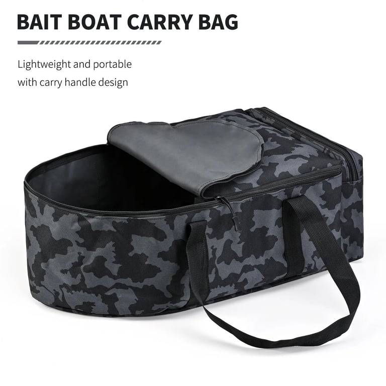 Black Camouflage Carry Bag for Bait Boat – Waterproof & Tear-Resistant
