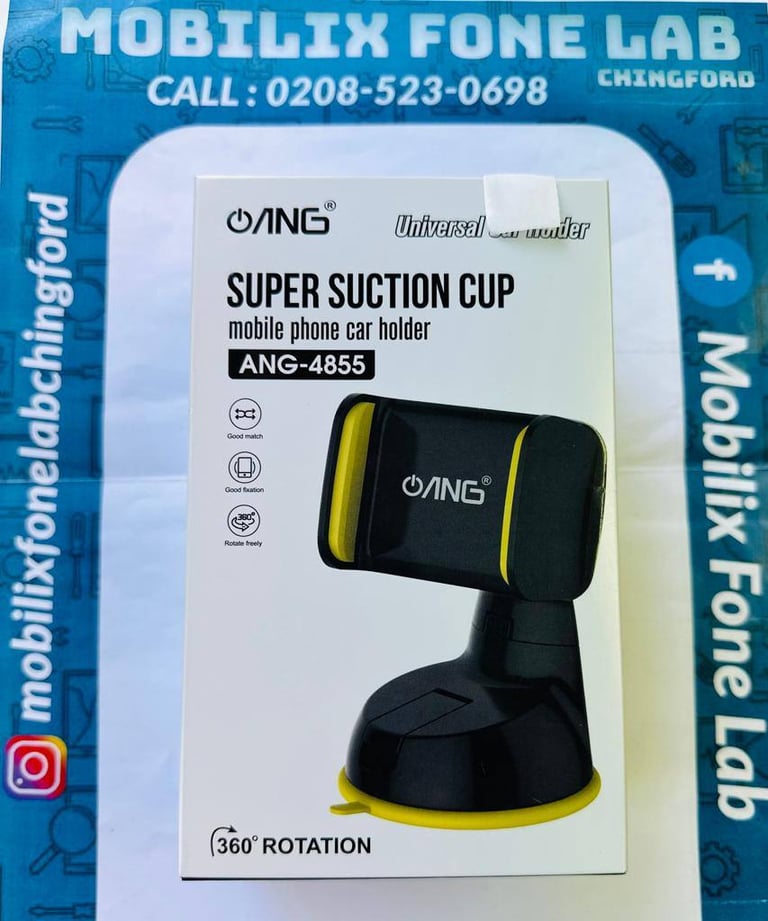 ANG-4855 Universal Super Suction Cup Mobile Phone Car Holder with 360 Rotation