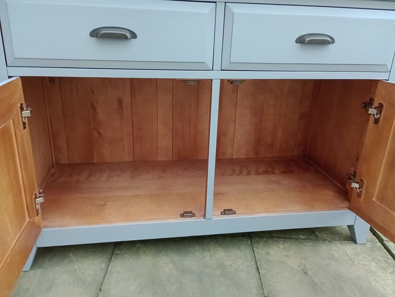 Oak Sideboard Cupboard Drawer Hamilton Grey Large Refurbished 