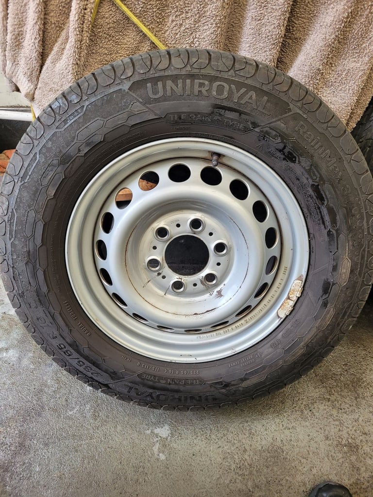 3x clean mercedes sprinter 6 stud wheels and 235 65 16c tyres
