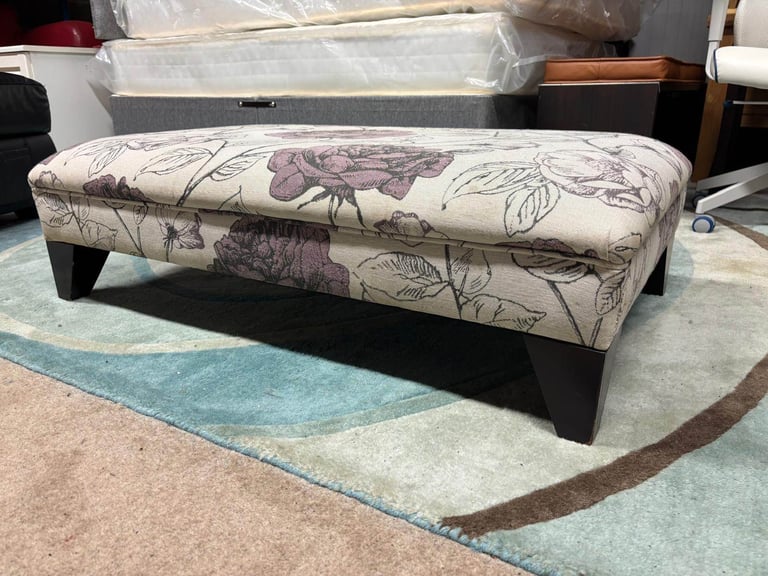 Large Beige Fabric Footstool excellent condition 