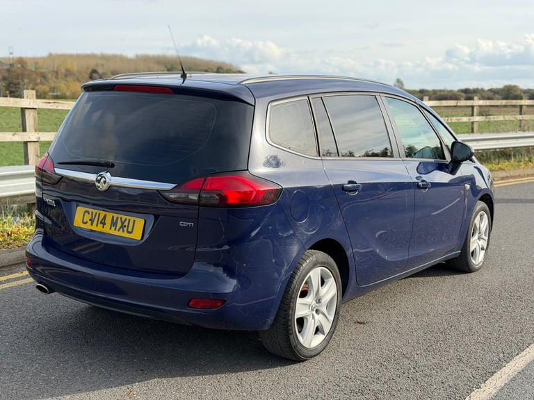 2014 VAUXHALL ZAFIRA TOURER 2.0 CDTI EXCLUSIV AUTOMATIC 7 SEATER BLUE 2 OWNERS