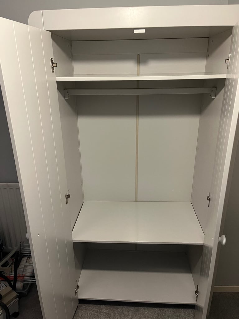 Grey matching nursery wardrobe and draws/changing table