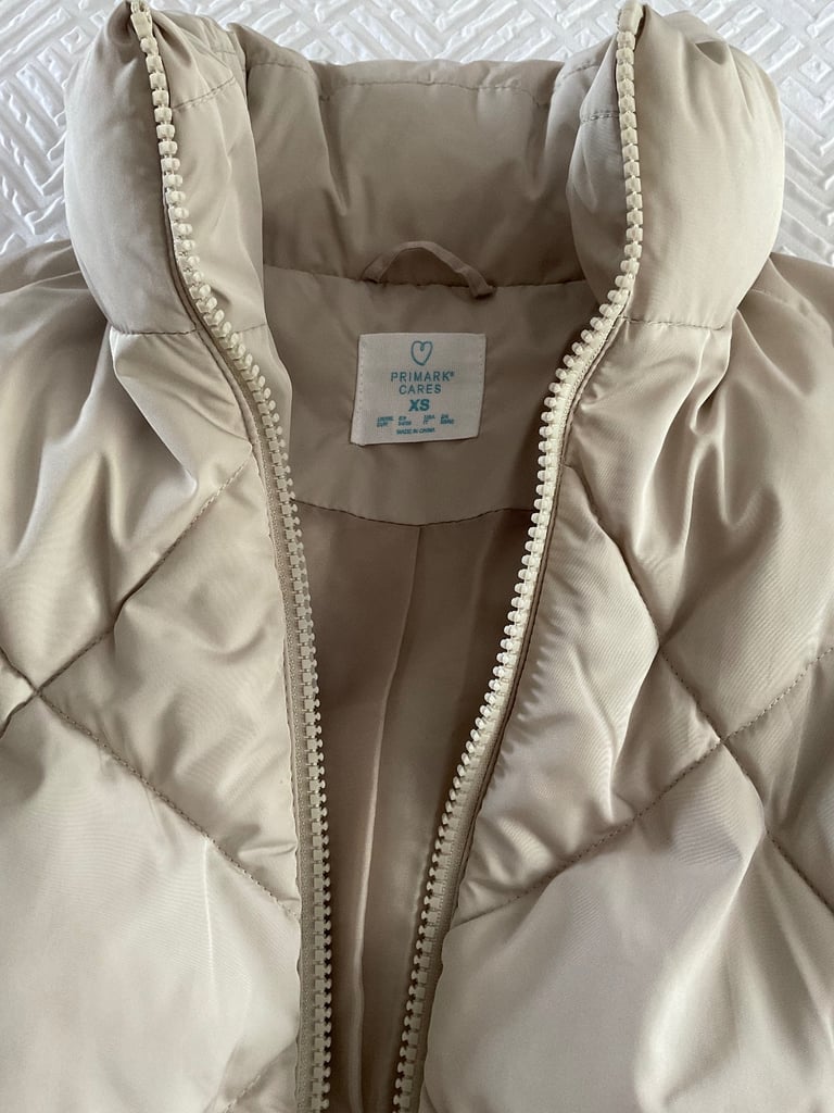 Cream Short Coat Jacket From Primark Size  XS  Quilted