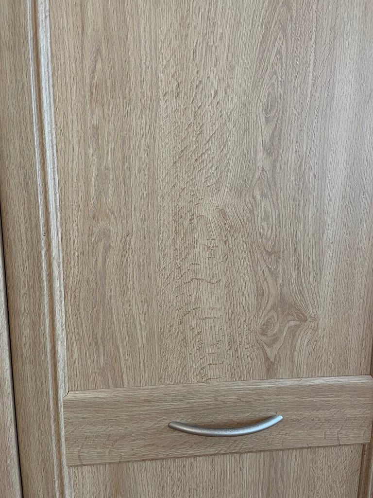 Fitted bedroom wardrobe, beech colour