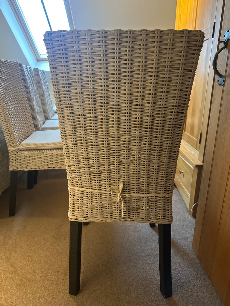 image for Hand painted wicker dining chairs