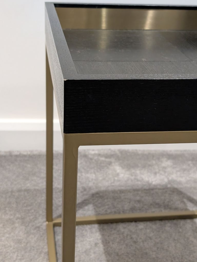 Black & brushed brass side table