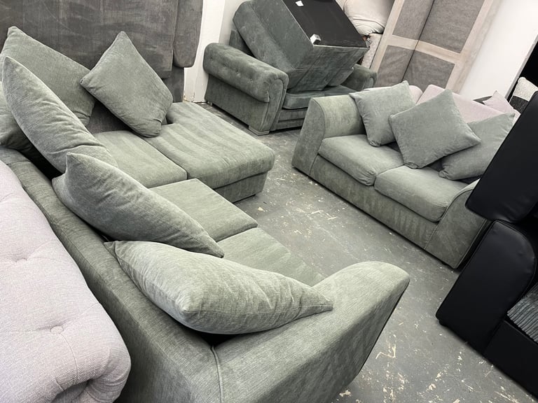 image for Grey Chelsea Club L Shape sofa & Matching Two Seater-Can Deliver