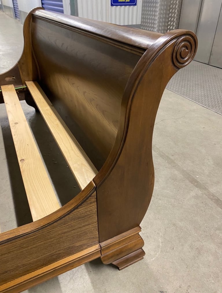 Sleigh Dark King Size Bed Frame