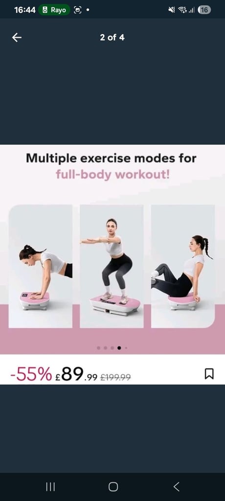 Vibration exercise plate, brand new in colour light grey