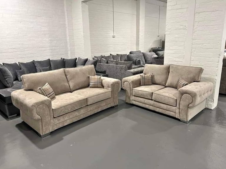 Brand New Verona Fabric Corner & 3+2 Seater Sofa Set - Delivery Across the UK