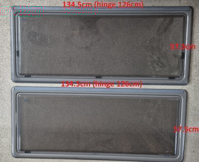 Large selection of caravan windows. Various sizes with various prices.