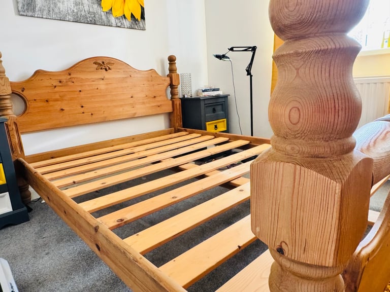 Double Solid Wooden Bed Frame