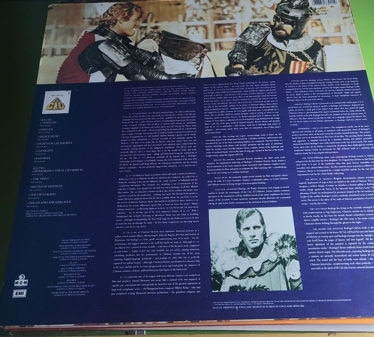 EL CID OST VINYL LP MIKLOS ROSZA CHARLTON HESTON (1989 UK PRESS) NRAR MINT (9)