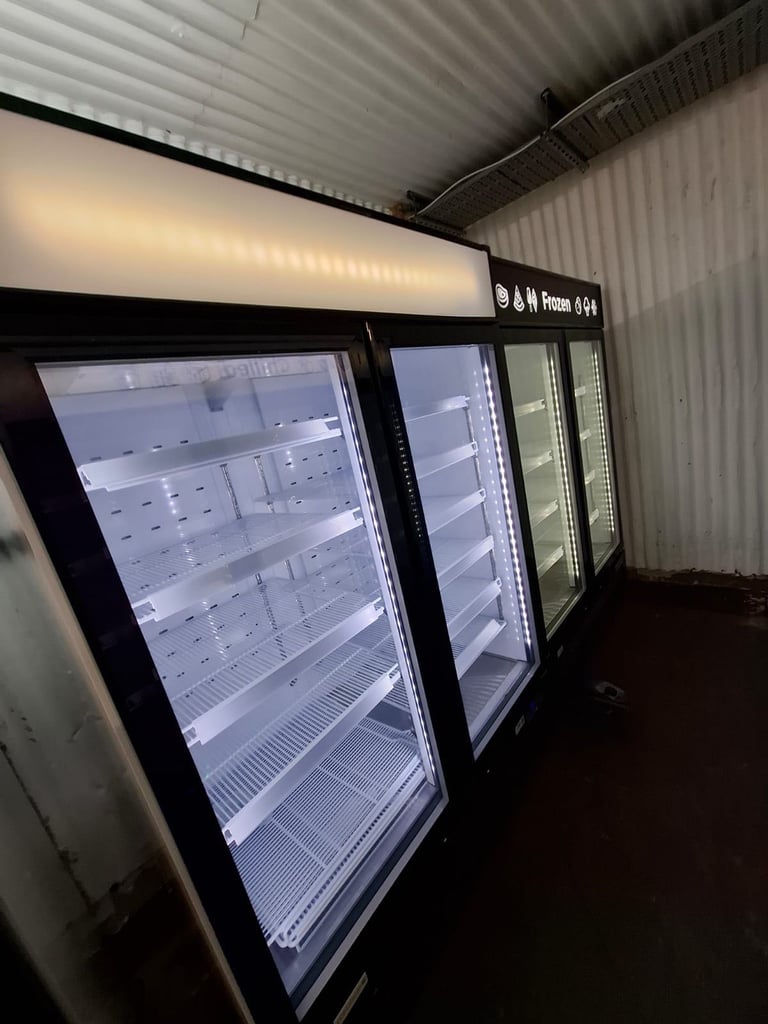 image for Commercial upright display glass fridge or freezer cafe shop restaurant supermarket 
