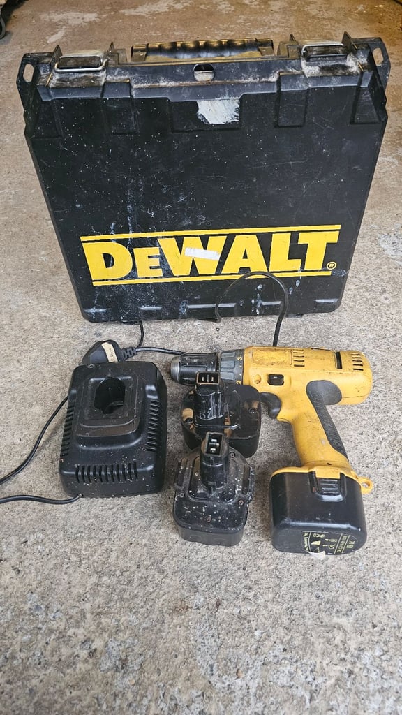 image for Dewalt 12v cordless drill. Hammer action 3 batteries.