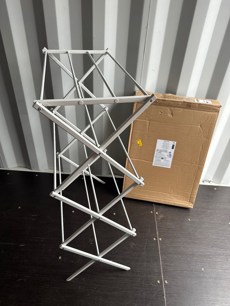 Amazon Basics Foldable Laundry Rack Clothes Air Drying Stand White