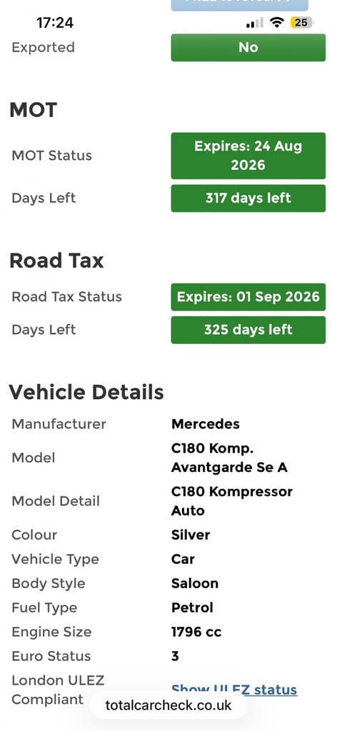 Mercedes-Benz, C CLASS, Saloon, 2004, Semi-Auto, 1796 (cc), 4 doors