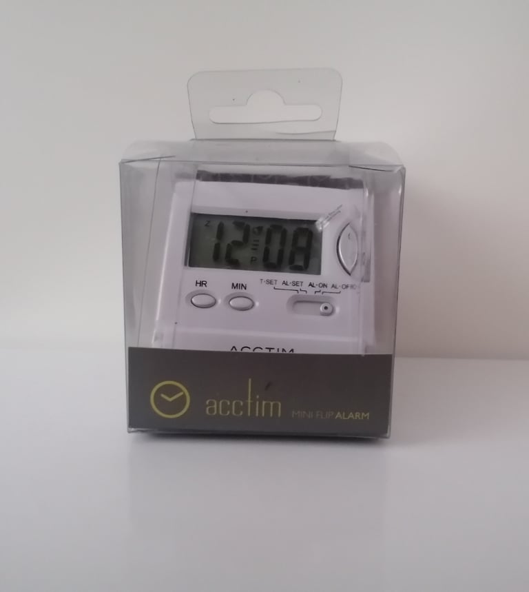 image for Acctim Mini Flip Travel - Alarm Clock - Colour White 